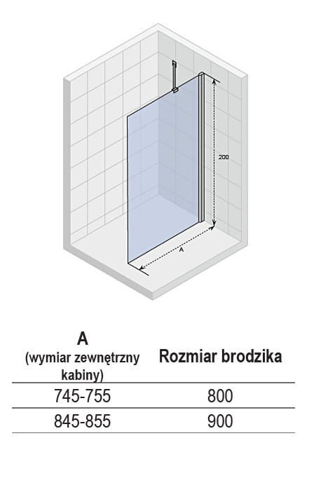 Ścianka prysznicowa 85x200 cm Riho Novik Z400 GZ4090000 chrom