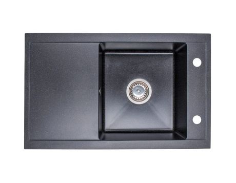 Przejdź do produktu Zlewozmywak granitowy jednokomorowy 77x48 cm Darfor DG019 czarny nakrapiany