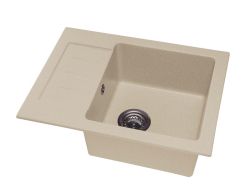 Zlewozmywak granitowy jednokomorowy 58x45 cm Darfor DG014 jasny beż