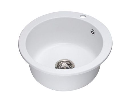 Przejdź do produktu Zlewozmywak granitowy 1-komorowy okrągły 50 cm Darfor DG003 biały