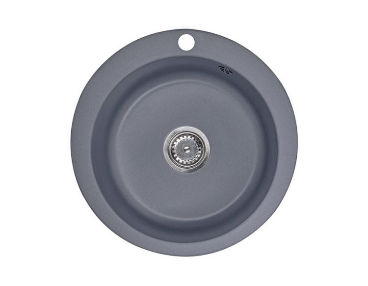 Zlewozmywak granitowy jednokomorowy okrągły 50x50 cm Darfor DG003 grafit