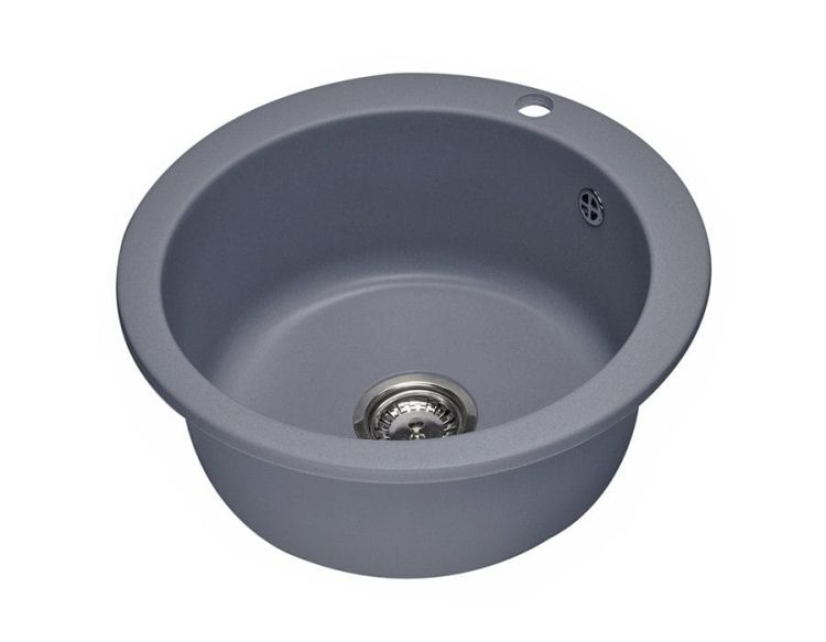 Zlewozmywak granitowy jednokomorowy okrągły 50x50 cm Darfor DG003 grafit
