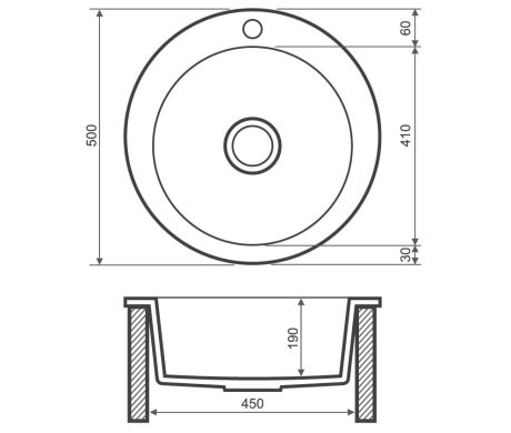 Przejdź do produktu Zlewozmywak granitowy jednokomorowy okrągły 50 cm Darfor DG003 jaśmin