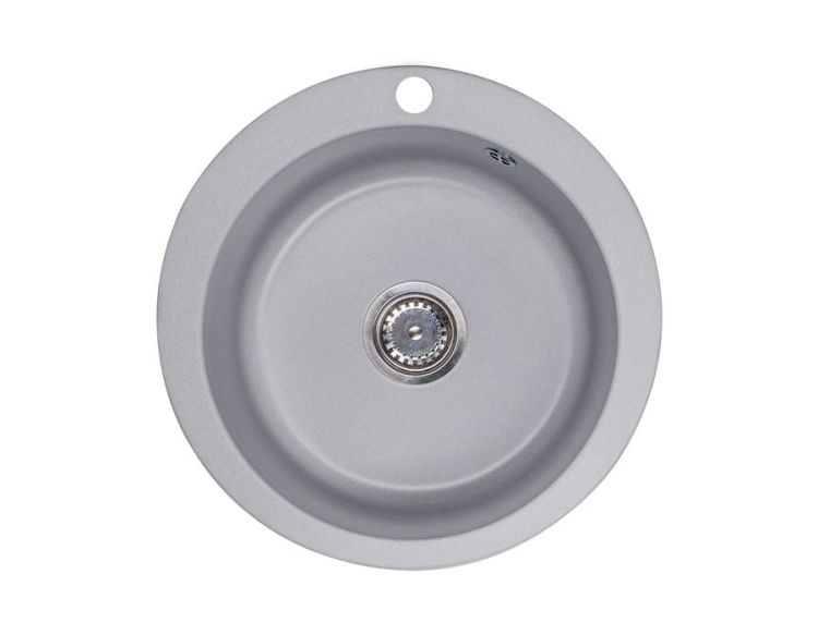 Zlewozmywak granitowy jednokomorowy okrągły 50x50 cm Darfor DG003 popiel
