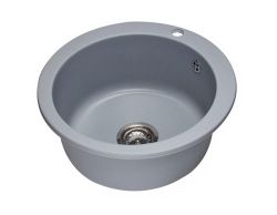 Zlewozmywak granitowy jednokomorowy okrągły 50x50 cm Darfor DG003 popiel