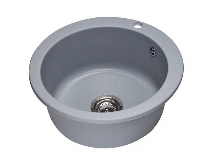 Zlewozmywak granitowy jednokomorowy okrągły 50x50 cm Darfor DG003 popiel
