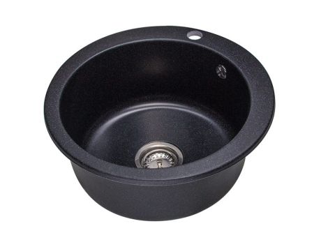 Przejdź do produktu Zlewozmywak granitowy jednokomorowy okrągły 50 cm Darfor DG003 czarny nakrapiany