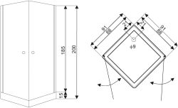 Kabina prysznicowa 88x88x185 cm Kerra Madrid 90
