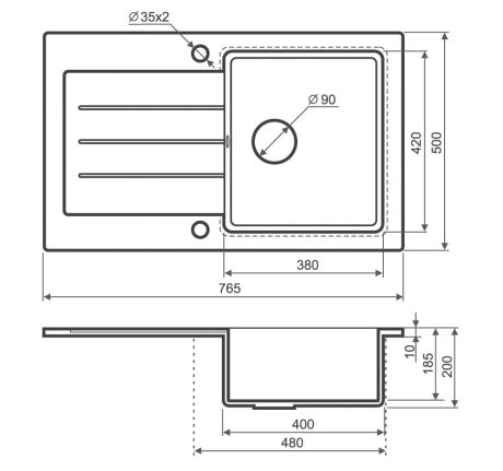 Przejdź do produktu Zlewozmywak granitowy jednokomorowy 76,5x50 cm Darfor DG010 jaśmin