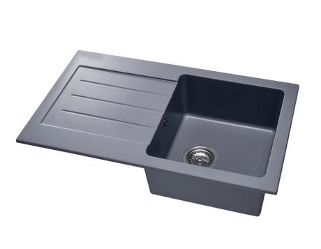 Przejdź do produktu Zlewozmywak granitowy jednokomorowy 76,5x45,5 cm Darfor DG015 grafit