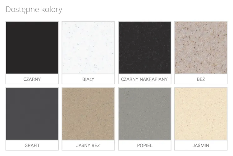 Dostępne kolory zlewu