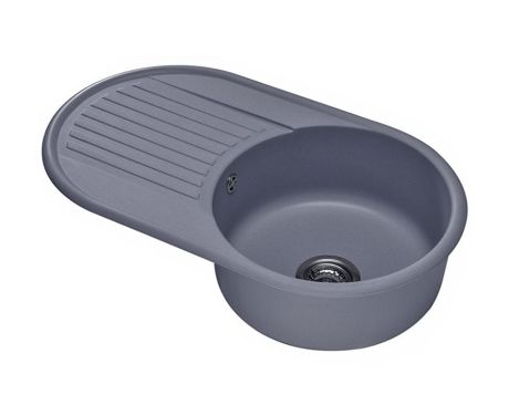Przejdź do produktu Zlewozmywak granitowy jednokomorowy owalny 76,5x44,5 cm Darfor DG008 grafit