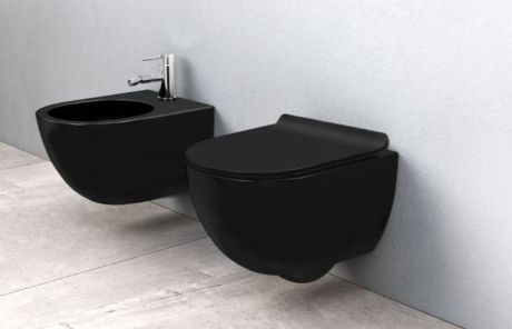 Przejdź do produktu Toaleta wisząca czarny mat Rea Carlo Mini Rimless z deską wolnoopadającą w komplecie REA-C8936