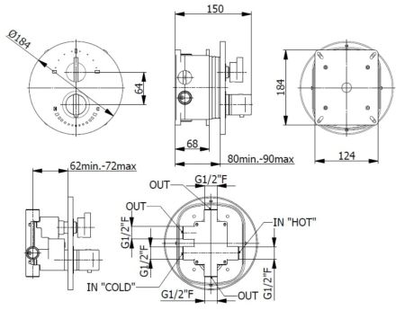Przejdź do produktu Zestaw prysznicowy podtynkowy okrągła deszczownica 20 cm z baterią podtynkową termostatyczną i słuchawką prysznicową Vedo Desso VBD4223/20/TERMO chrom