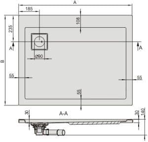 Brodzik prostokątny 90x150 cm Sanplast B/SPACE 615-110-0130-01-000
