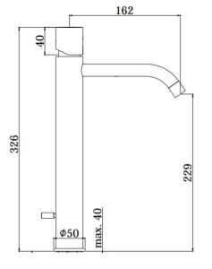 Bateria umywalkowa 32,6 cm wysoka bez korka Paffoni Light LIG081ST stal szczotkowana
