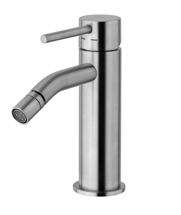 Bateria bidetowa 16,2 cm Paffoni Light bez korka LIG131ST stal szczotkowana