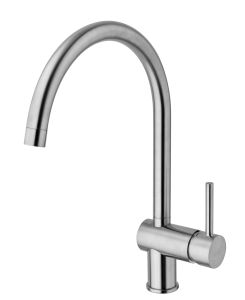 Bateria zlewozmywakowa 37,1 cm wysoka stojąca Paffoni Light LIG280ST stal szczotkowana