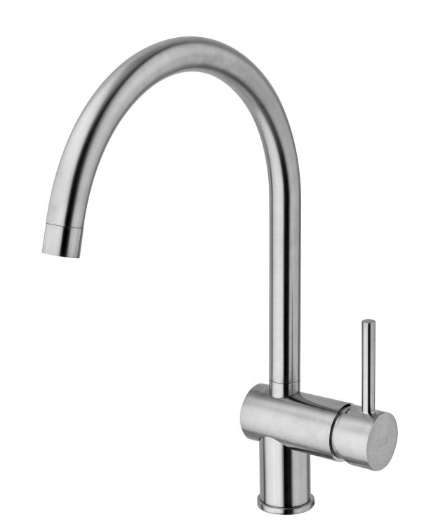 Bateria zlewozmywakowa 37,1 cm wysoka stojąca Paffoni Light LIG280ST stal szczotkowana