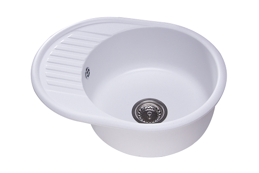 Zlewozmywak granitowy jednokomorowy 58x45 cm Darfor DG012 biały