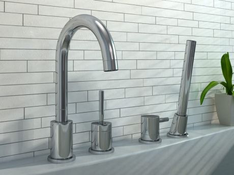 Przejdź do produktu Bateria wannowa 4-otworowa Kohlman Maxima QB244M chrom