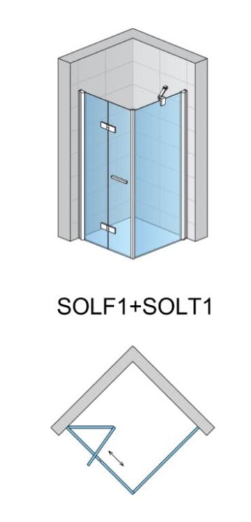 Kabina prysznicowa SanSwiss SOLF1+SOLT1 drzwi + ścianka boczna rys.tech.