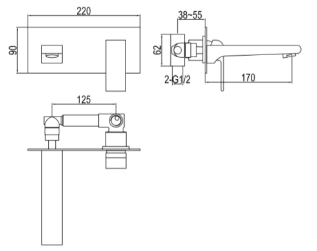 Przejdź do produktu Bateria umywalkowa podtynkowa Kohlman Saxo QW185S chrom