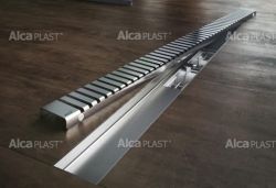 Odpływ liniowy niski 90 cm Alcaplast APZ101 z rusztem Pure APZ101-850+LINE-850