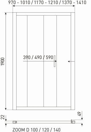 Przejdź do produktu Drzwi prysznicowe wnękowe 120x190 cm przesuwne Kerra Zoom D120 chrom