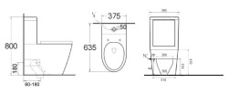 Kompakt WC miska z deską wolnoopadającą i zbiornikiem z mechanizmem spłukującym Paco Rimless Sapho PC1012R