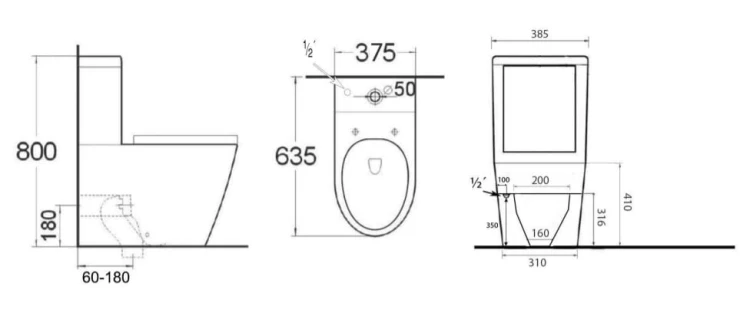 Kompakt WC miska z deską wolnoopadającą i zbiornikiem z mechanizmem spłukującym Paco Rimless Sapho PC1012R