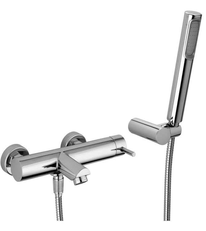 Bateria wannowa ścienna z zestawem natryskowym Paffoni Stick SK023CR