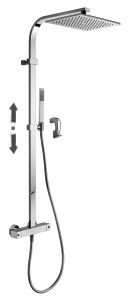 Zestaw prysznicowy z deszczownicą i z termostatem Paffoni ZCOL665CR