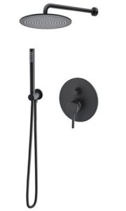 Zestaw prysznicowy podtynkowy z deszczownicą 20cm Giulini Futuro 65ZES20 czarny mat