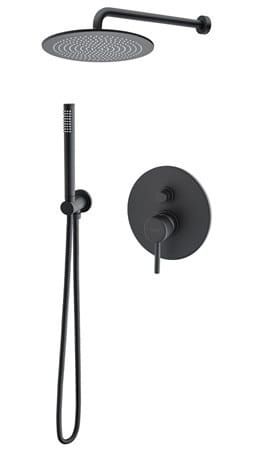 Zestaw prysznicowy podtynkowy z deszczownicą 20cm Giulini Futuro 65ZES20 czarny mat