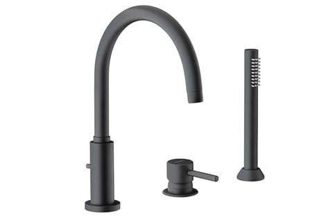 Bateria wannowa 3-otworowa Giulini Futuro 6565BD czarny mat