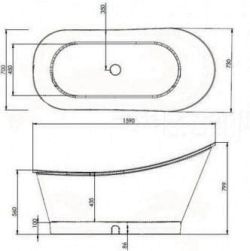 Wanna wolnostojąca 159x80x70 cm Balexim Lili biała