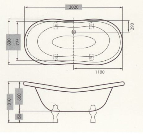 Przejdź do produktu Wanna wolnostojąca Retro 202x83 cm  Balexim Wenecja BWC