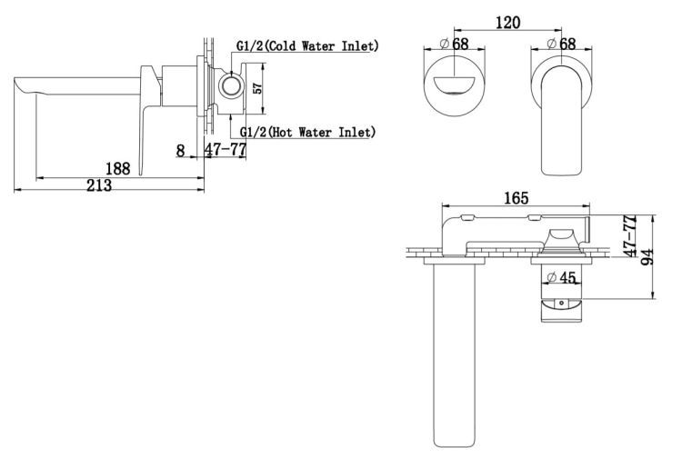 Bateria umywalkowa podtynkowa Kohlman Proxima QW180P chrom