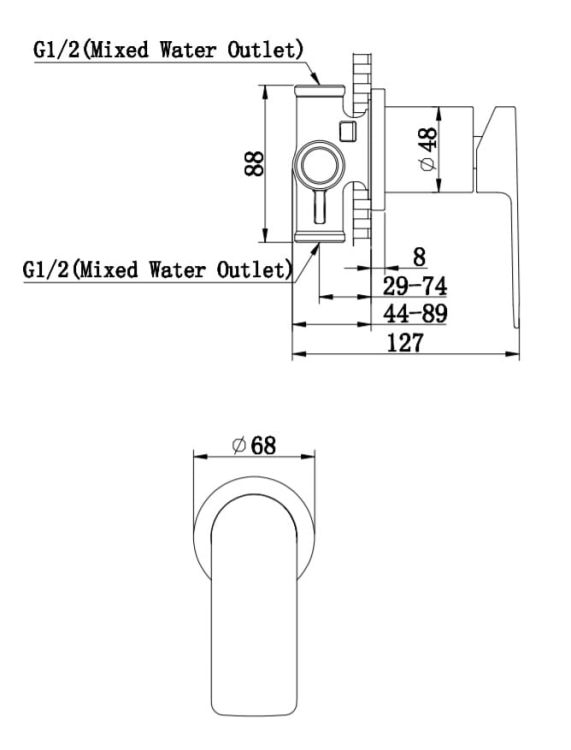 Bateria podtynkowa Kohlman Proxima QW220P chrom