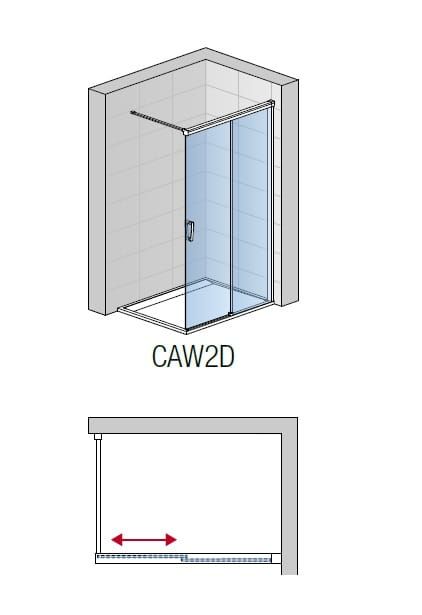 Kabina prysznicowa walk-in 180x200 cm Sanswiss Cadura CAW2G1805007 chrom - strona prawa