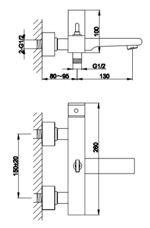 Przejdź do produktu Bateria wannowa Kohlman Saxo QW110S chrom