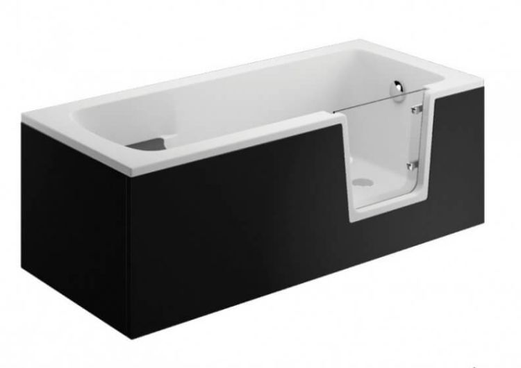 Obudowa BASIC do wanny dla osób niepełnosprawnych AVO 160x75 cm Polimat 00054+00049 czarny
