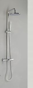 Zestaw prysznicowy z okrągłą deszczownicą 20 cm, baterią i słuchawką prysznicową kompletny Sapho 990ESD+CE10S chrom