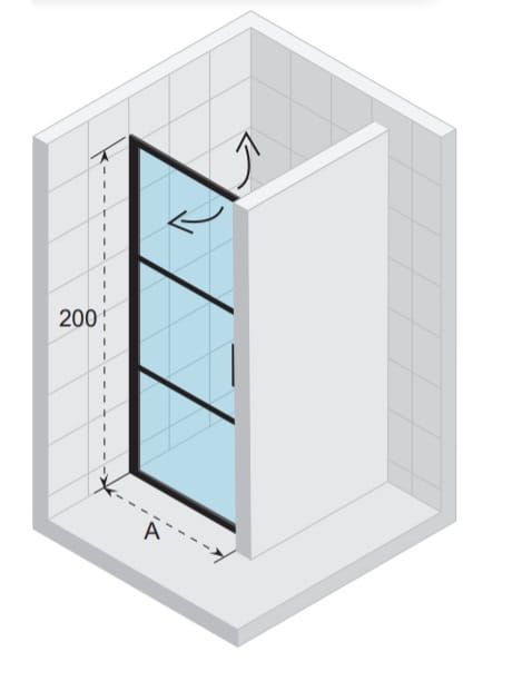 Drzwi prysznicowe 100 cm z czarnymi profilami Riho Grid GB1100000