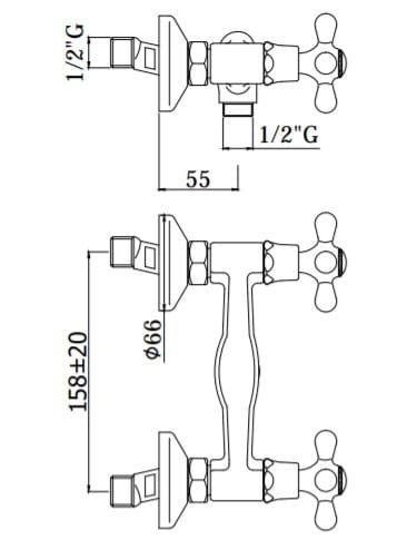 Bateria prysznicowa Retro ze słuchawką prysznicową Paffoni Iris IRV168D chrom