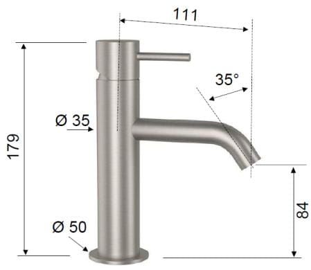 Bateria umywalkowa stojąca Daniel Tokyo Steel SSTX606 stal szczotkowana