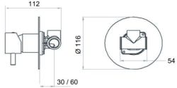 Bateria prysznicowa podtynkowa 1-drożna Daniel Tokyo TK602 chrom