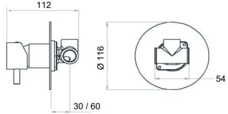 Przejdź do produktu Bateria prysznicowa 12 cm podtynkowa 1-drożna Daniel Tokyo TK602 chrom
