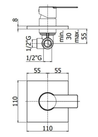 Przejdź do produktu Bateria prysznicowa podtynkowa 1-drożna 11x11 cm Paffoni Tango TA010CR chrom